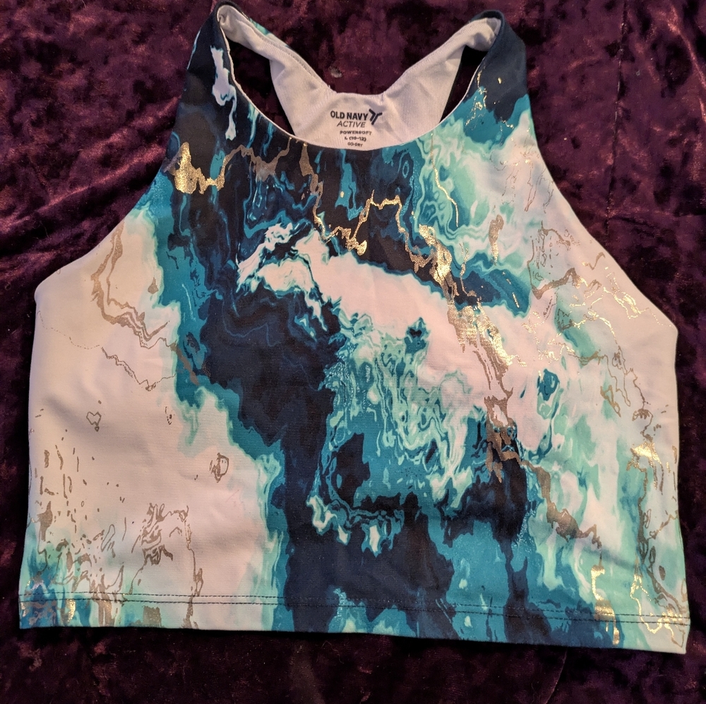 Old Navy Blue and White Sports Bra Intimates